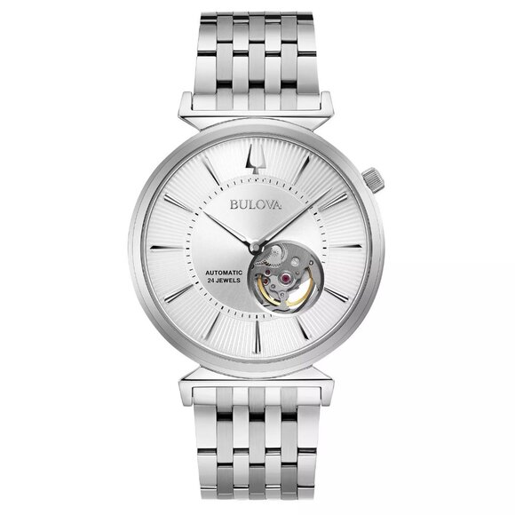Bulova Men Automatic Classic Regatta Silver Stainless Steel Watch - Picture 1 of 5